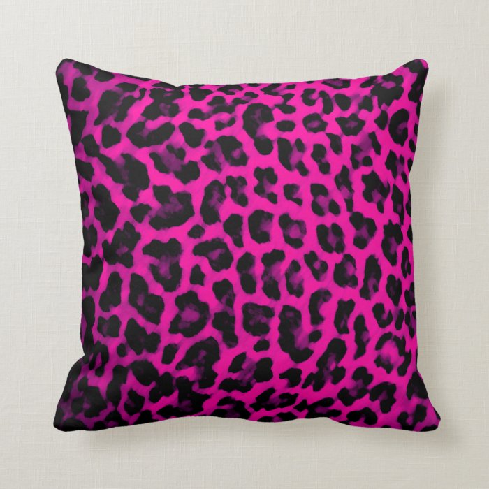Hot Pink Leopard Print Pillow Zazzle