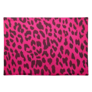 Hot Pink Leopard Print Placemat