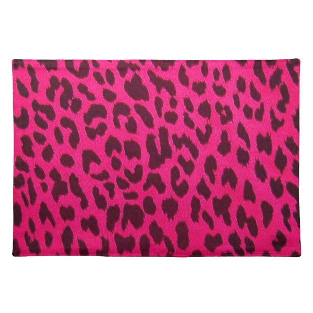 Hot Pink Leopard Print Placemat (Front)