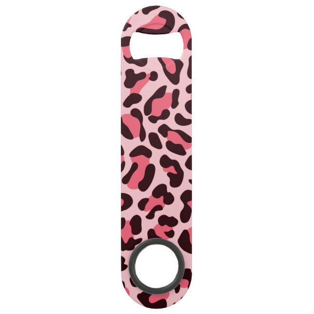 Hot Pink Leopard Print Speed Bottle Opener (Back)