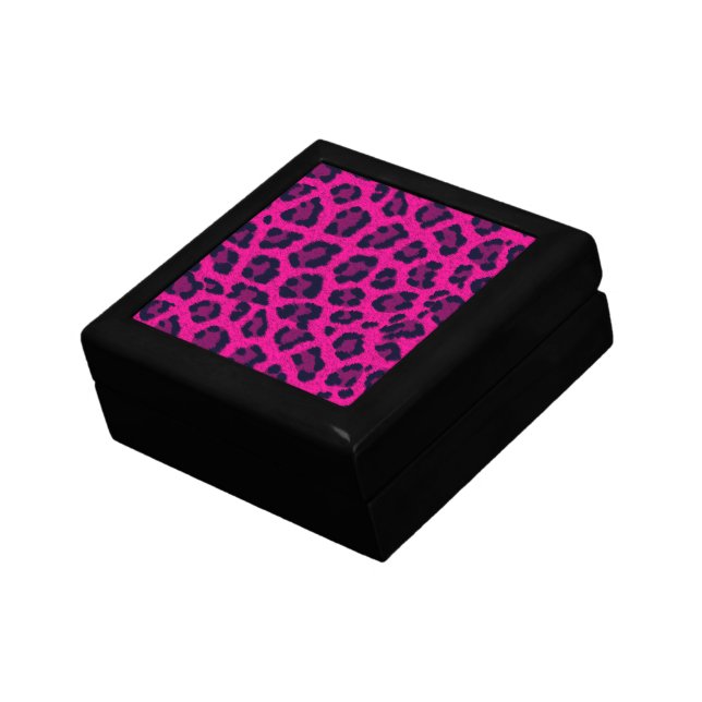 Hot Pink Leopard Print Trinket Box (Side)