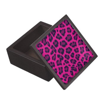 Hot Pink Leopard Print Trinket Box by machomedesigns at Zazzle