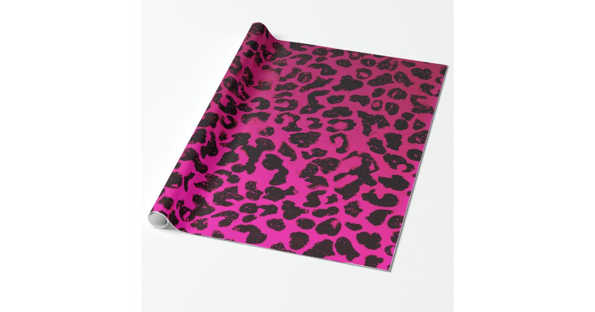 Hot Pink Leopard Print Wrapping Paper