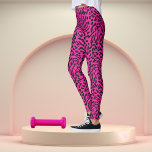 Hot Pink Leopard Safari Print Leggings<br><div class="desc">Hot Pink Safari leopard print Leggings are a bold and fashionable choice with a vivid green background and an intricate leopard print pattern. The unique combination of the striking hot pink color and the classic leopard print creates a captivating fusion of modern and animalistic aesthetics. These leggings are versatile, suitable...</div>