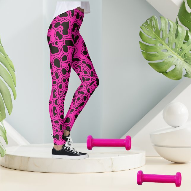 Hot Pink Leopard Safari Print Leggings (Creator Uploaded)