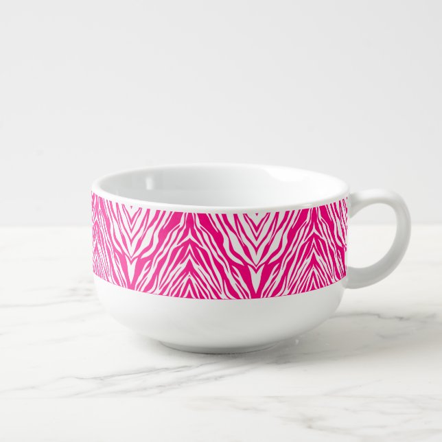 Hot Pink Leopard Soup Mug (Left)