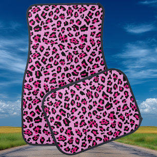 Hot Pink Leopard Spots Car Floor Mat