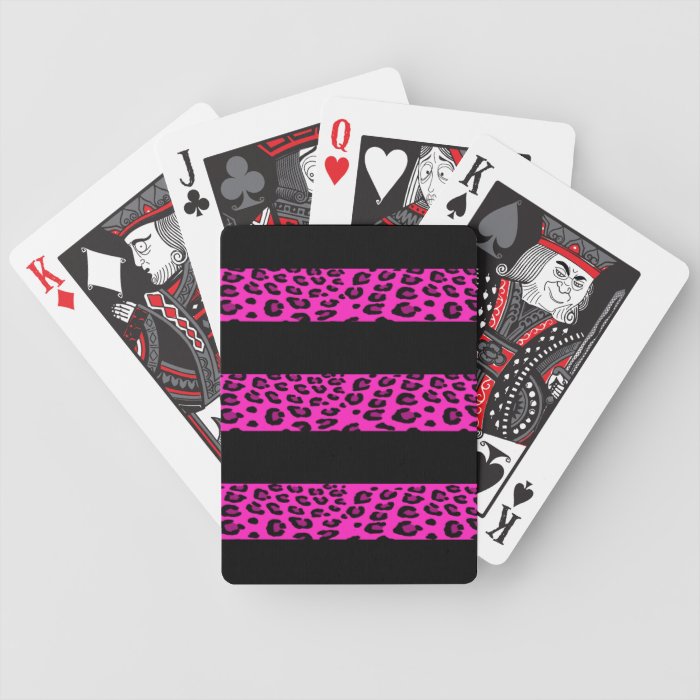 Hot Pink Leopard Stripes Card Deck