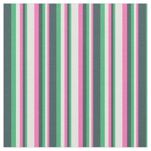 Hot Pink, Light Cyan, Sea Green & Dark Slate Gray Fabric