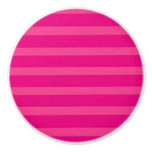 Hot Pink & Light Pink Punch Bright Bold Stripes Ceramic Knob