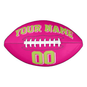 HOT PINK LIME GREEN AND WHITE Custom Football