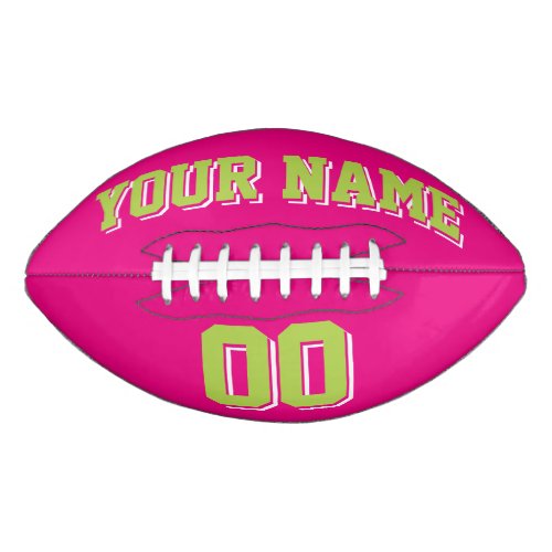 HOT PINK LIME GREEN AND WHITE Custom Football