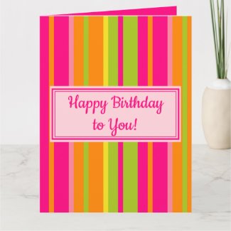 Hot Pink, Lime Green, Orange, and Yellow Birthday