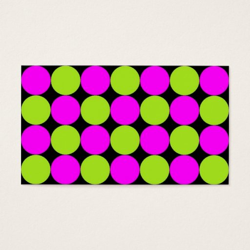 Customizable Hot Pink &amp; Lime Green Polka Dots Business Card