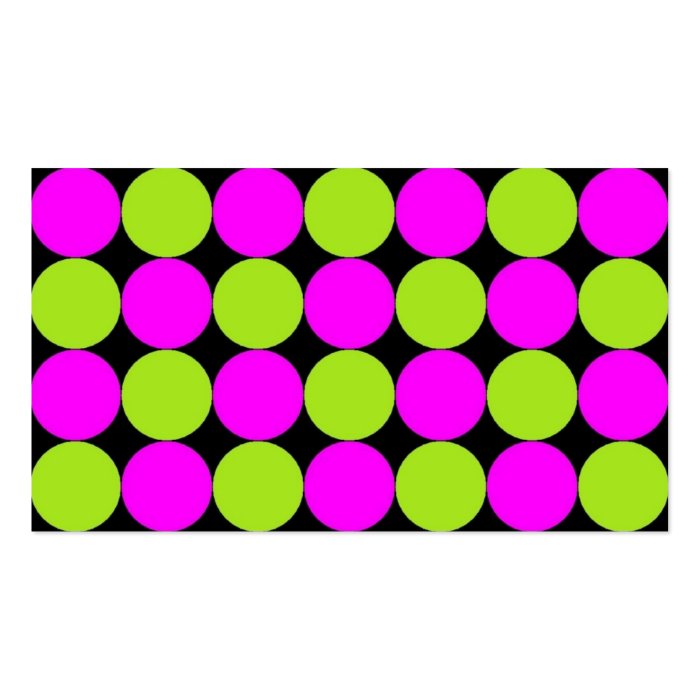 Hot Pink & Lime Green Polka Dots Business Card