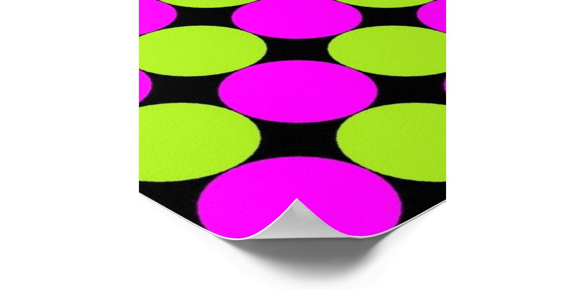 Hot Pink & Lime Green Polka Dots Poster | Zazzle