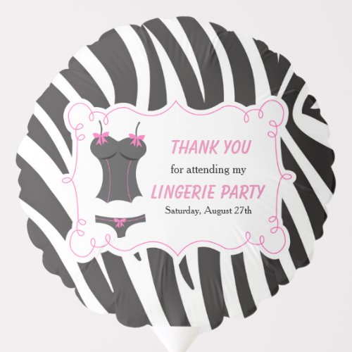 Hot Pink Lingerie Party Thank You Balloon