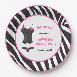 Hot Pink Lingerie Party Thank You Paper Plates