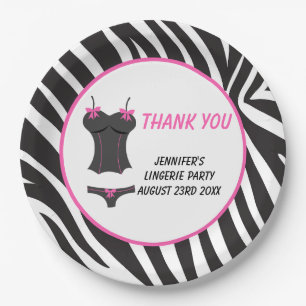 Hot Pink Lingerie Party Thank You Paper Plates