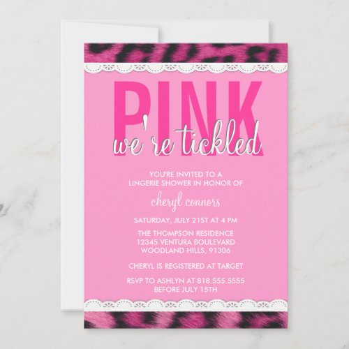 Hot Pink Lingerie Shower Invitation