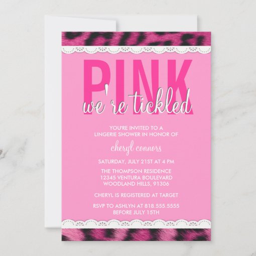 Hot Pink Lingerie Shower Invitation Zazzle 