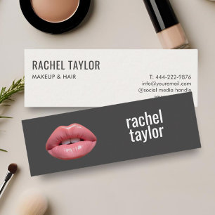 Hot Pink Lips   Charcoal Makeup Business Card