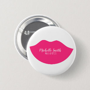 Hot Pink lips design Make-up artist Button