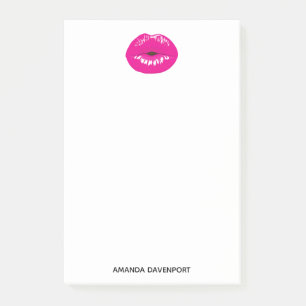 Hot Pink Lips Glamorous Illustration Post-it Notes