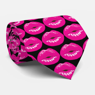 Hot Pink Lips Glamorous Pattern Neck Tie
