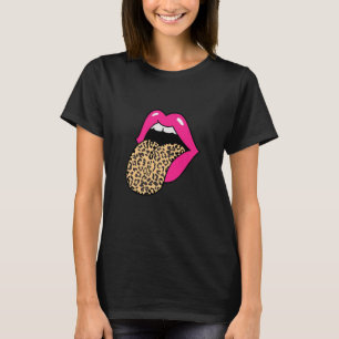 Hot Pink Lips Leopard Tongue T-Shirt