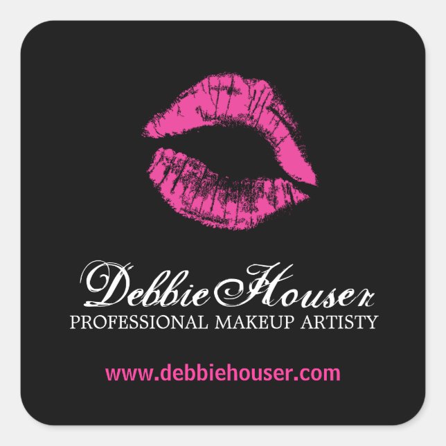 Hot Pink Lipstick Cosmetics Sticker (Front)