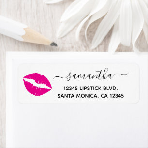 Hot Pink Lipstick Label