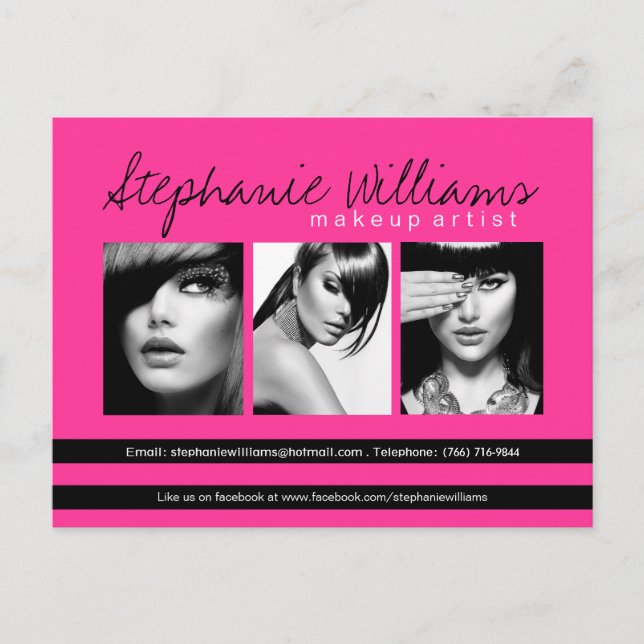 Hot Pink Lipstick Smooch Makeup Artistry Comp Card (Front)