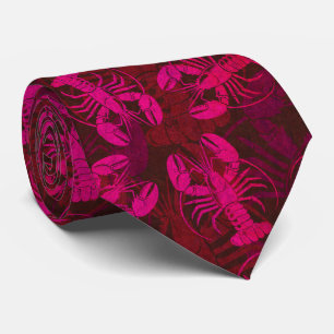 Hot Pink Lobster Bake Funny Beach Party Neck Tie