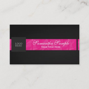 Hot Pink Logo Business Card by whatsurbiznass at Zazzle