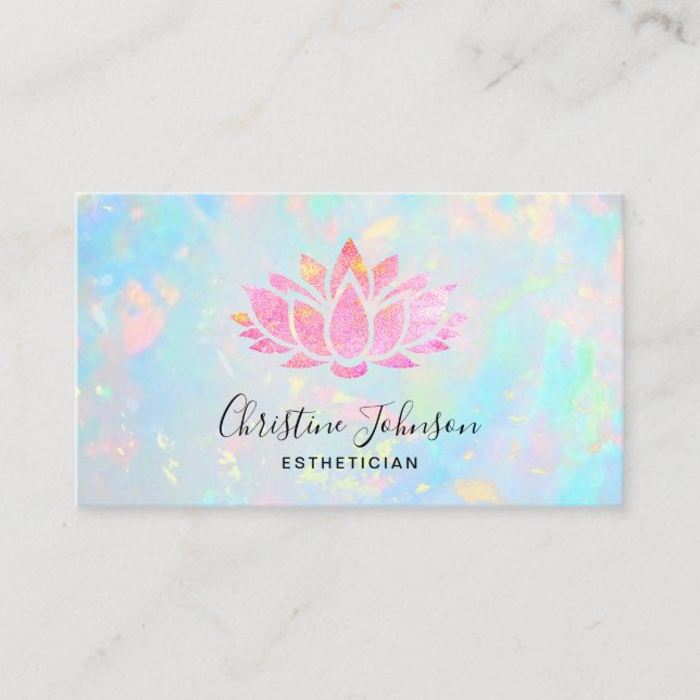 hot pink lotus logo business card (Front)
