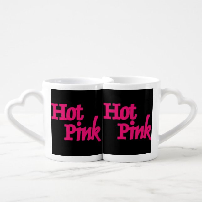 Hot Pink love black mug set (Front Nesting)