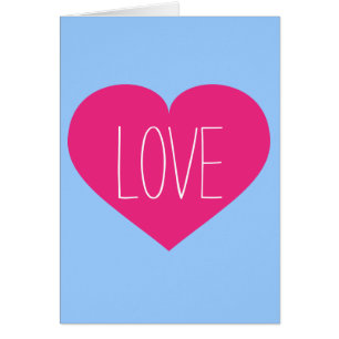 Hot Pink Love Heart Cards