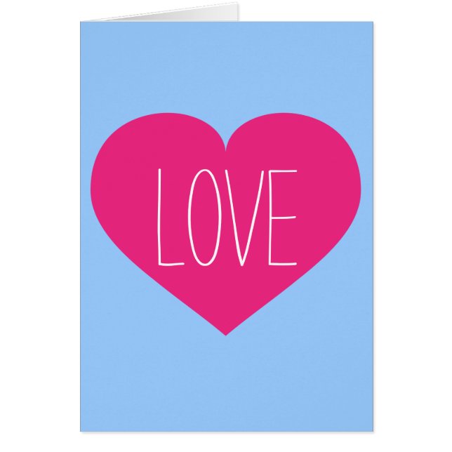 Hot Pink Love Heart Cards (Front)
