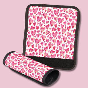 Hot Pink Love Hearts Luggage Handle Wrap