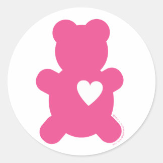 Hot Pink Love Teddy Sticker