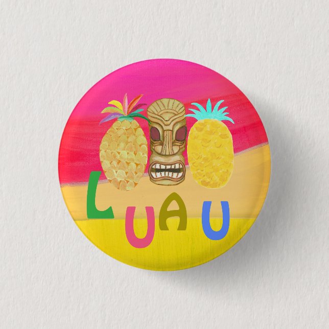 Hot Pink Luau Button (Front)