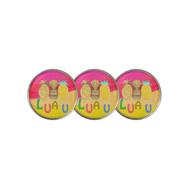 Hot Pink Luau Golf Ball Marker (3 Up)