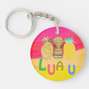Hot Pink Luau Keychain