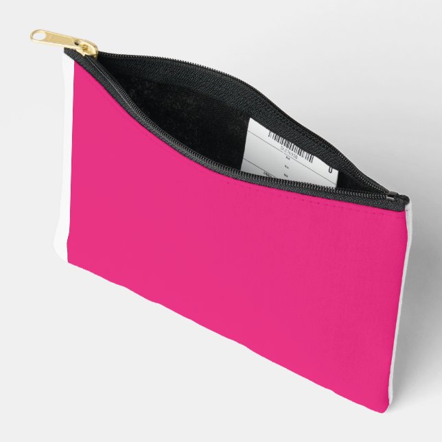Hot Pink Luxury Cosmetic Travel Bag (Open)