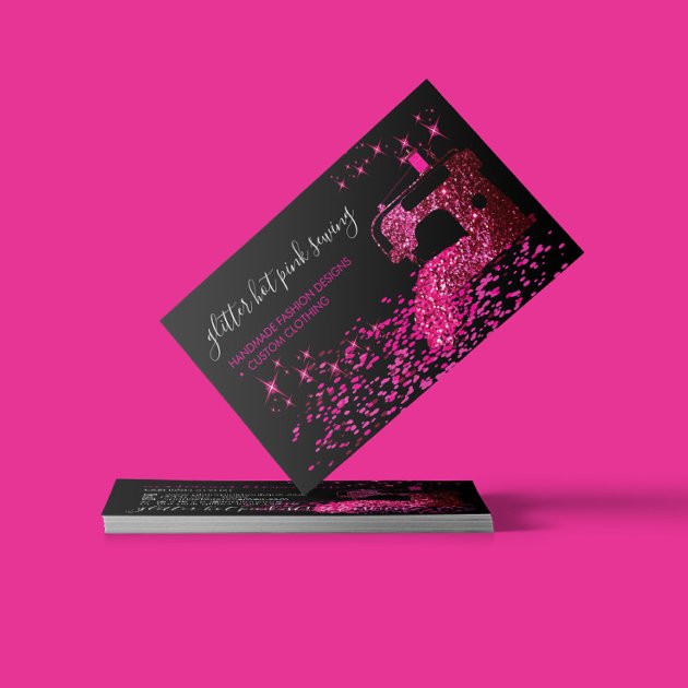 Hot Pink Machine Fabric Tailor Fabric Sewing Business Card