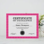 Hot Pink Magenta Company Award Certificate<br><div class="desc">An elegant, trendy business award certificate in hot pink magenta pattern design. The pink magenta color can elicit a wide variety of emotions and thoughts, which promotes compassion, support and kindness and encourages a sense of self-respect and contentment in those who use it. It can assist ambitions and desires to...</div>