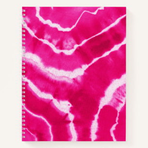Hot Pink Magenta Fuchsia Cool Tie Dye Watercolor Notebook
