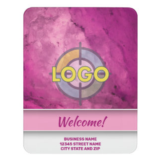 Hot Pink Magenta Marble Text Template Office Door Sign
