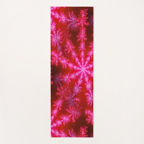 Hot Pink Magenta Starburst Psychedelic Fractal Yoga Mat